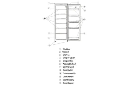 Heller 240L 58cm Refrigerator w/Crisper